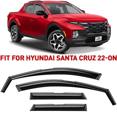 Deflectores de ventana lateral protectores de lluvia para 22-25 Hyundai Santa Cruz INROMPIBLES Foto 1 de 4