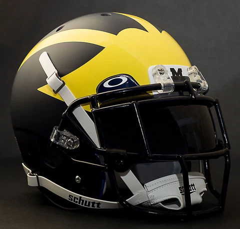 *CUSTOM* MICHIGAN WOLVERINES NCAA Schutt XP Authentic GAMEDAY Football Helmet Cover