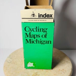 VINTAGE Boxed Set 48 CYCLING MAPS Of MICHIGAN 1979 Missing 1 - Picture 1 of 8
