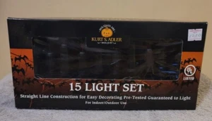 Vintage Kurt Adler 15 Light Set Clip-On Halloween Blaxk Candles In Original Box - Picture 1 of 8