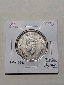 1943 Britisch Indien One Rupee Bombay .500 Silbermünze schöne Erhaltung !!!!!!! - Bild 1 von 2
