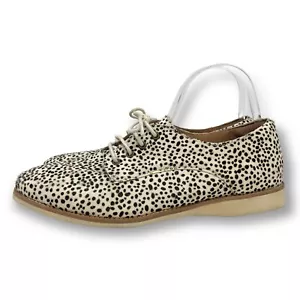 ROLLIE "Derby" Size 39 US 8 - Snow Leopard Cheetah Pony Hair Womens Casual Shoe - Picture 1 of 15