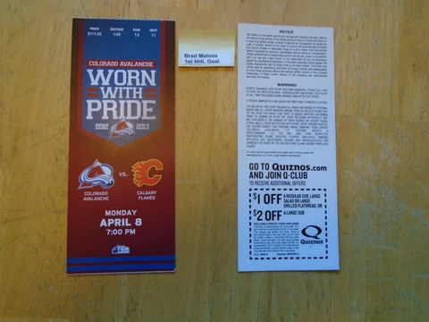 Brad Malone  1st NHL Goal  Colorado Avalanche Cover