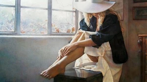 Steve Hanks, "The Felt Hat", poster, Image 13"h x 24"w, Very rare - Picture 1 of 4