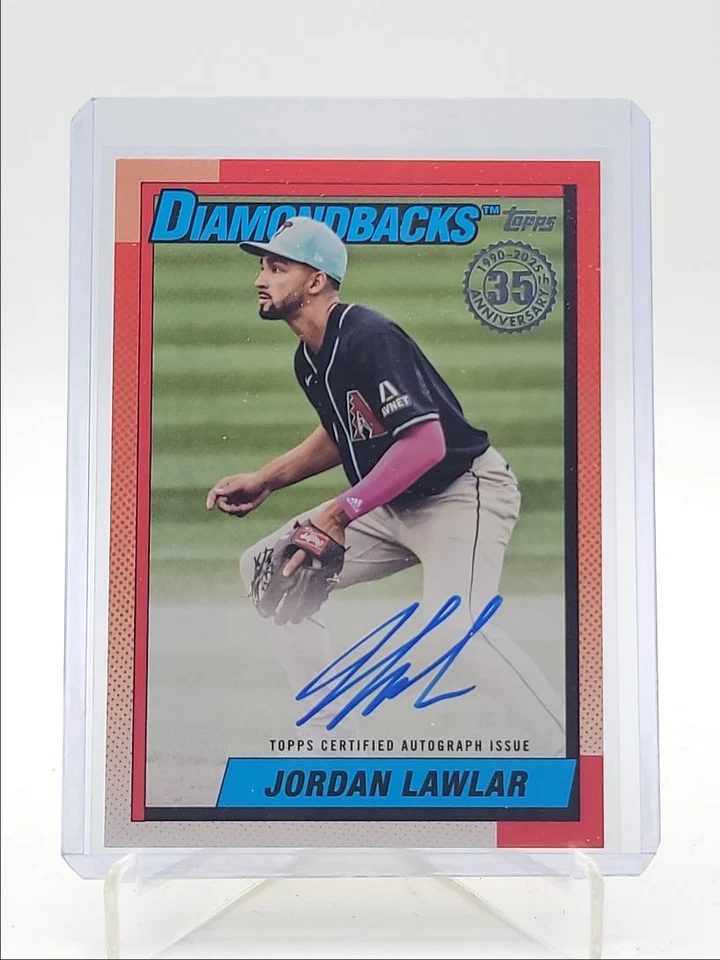 JORDAN LAWLAR 2025 TOPPS UPDATE SERIES 1990 TOPPS AUTOGRAPH B AUTO Q3599 - Image 1 of 2