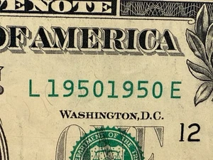 Repeater Serial Number (19501950), 2021 $1 FRN VF35EPQ Fr. 3007-L - Picture 1 of 9