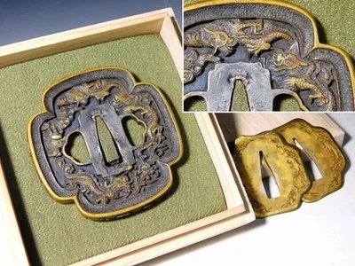 Высококлассный Школьный Дракон Цуба Хирадо с O-Seppa Edo оригинальный антикварный цуба - Изображение 1 из 4