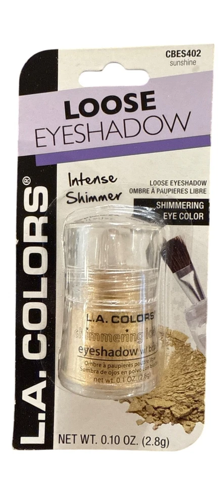 L.A. COLORS Shimmering Loose Eyeshadow CBES402 SUNSHINE Gold Bold Hue W/Brush 1a - Image 1 of 1