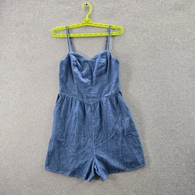 Mameluco de mujer Old Navy M ALTO azul cami calce acampanado cambray sin mangas Foto 1 de 4