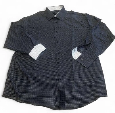 Sean John Long Sleeve French Cuff Dress Shirt Mens Size XL 17.5 34/35 BlackWhite - Image 1 of 4