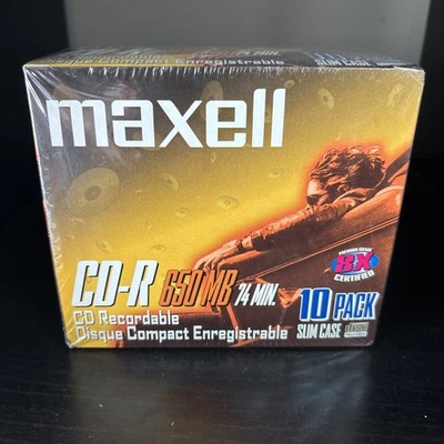 Maxell CD-R74 CD Recordable, 650 Megabyte, 74 Minute, (10-Pack) SEALED - Image 1 of 4