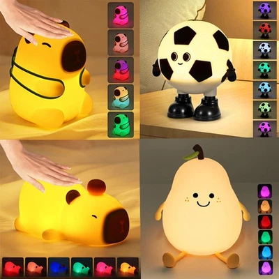 LED Nachtlicht Silikon Birne Licht Kinder Touch Lampe Wiederaufladbar Nachtlampe - Bild 1 von 4