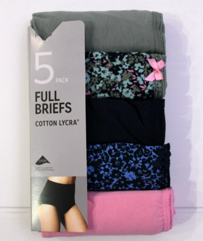 Ex M & S Ladies 5 Pack Cotton Lycra Full Briefs Knickers Underwear Size 10 to 24 - Image 1 of 4