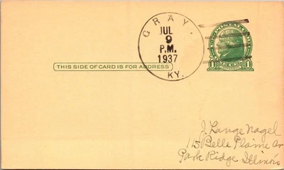 Goldpath: tarjeta postal de Estados Unidos 1937 gris, Sky.1C. CV864_P03 Foto 1 de 2