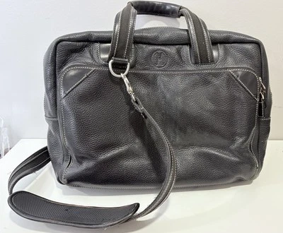 Bolso de Hombro COLE HAAN Vintage Cuero Pesado Negro Guijarro Viaje de Negocios Foto 1 de 4