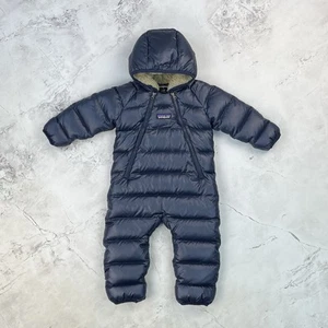 Patagonia Navy Blue Hi-Loft Down Bunting One Piece Snowsuit Size 3-6 Months Baby - Picture 1 of 22