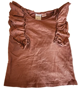 ZARA Fill-Trimmed Cotton Top - Size: 4-5 Years (110cm) - Picture 1 of 3