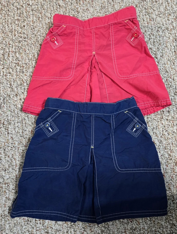 Lands' End Girls' Set Of 2 Skorts Size 6 Red And Blue Excellent Condition  - Image 1 of 4