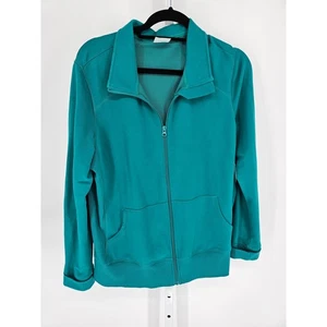 Danskin Now Womens Sz XL Zip Up Athletic Jacket Teal Blue - Picture 1 of 4