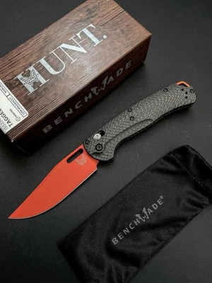 Cuchillo de mango de fibra de carbono naranja Benchmade HUNT Taggedout 15535OR-01 Foto 1 de 4