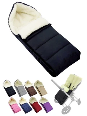 Fußsack aus Lammwolle 108cm Winterfußsack für Kinderwagen Buggy universell Linie - Bild 1 von 4