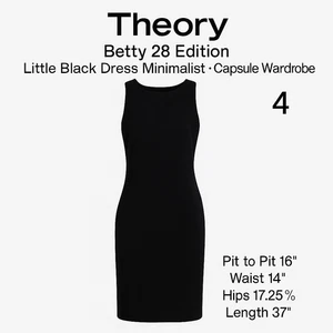 Theory Betty 28 Edition Little Black Dress Wool Stretch Sz 4 Minimalist USA Made - Picture 1 of 8