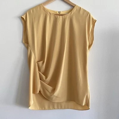 DKNY Butter Yellow Medium Top Classic Ruched Preppy Career - Image 1 of 4