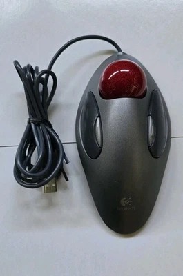 Logitech T-BC21 Marble Wired USB Trackball Mouse Fully Working - Image 1 of 3