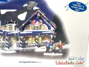 Dept 56 Snow Village THE JINGLE BELLS HOUSE Set 55380 w AC Adapter Original Box - Picture 1 of 15