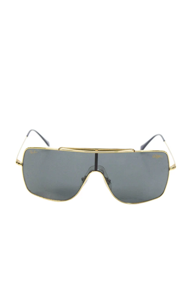 Óculos de sol Ray Ban feminino texturizado metal dourado forrado preto sistema operacional - Imagem 1 de 4