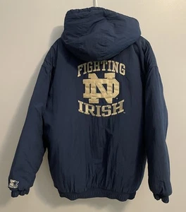 Vintage Notre Dame Fighting Irish Starter Jacket Coat Puffer Jacket Size L Retro - Bild 1 von 10