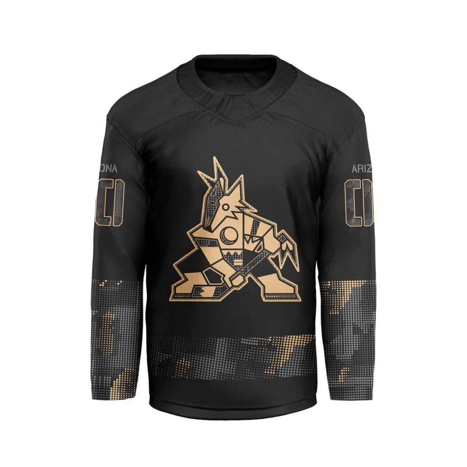 Personalized Arizona Coyotes Military Appreciation Hockey Shirt Men's Fan Gear - Image 1 of 4
