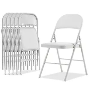 6 Pack Plastic Folding Stackable Chairs Seat -Office Home Event Wedding Party - Picture 1 of 10
