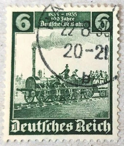 Germany 1930s 6 Pf Postage Stamp : Deutsches Reich 100 Years German Railway - Picture 1 of 2