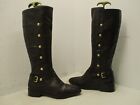 Michael Kors Dark Brown Leather Zip Knee High Boots Womens Size 7 M