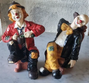 2 Gilde Clown Figur 19,5cm Comedy Collection Oldie Gildeclowns sitzend 20cm groß - Bild 1 von 12