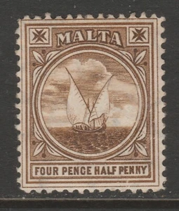 Malta MINT sg57 EVII 1904-14 4½d brown - Picture 1 of 2