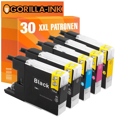 30 Cartridges XXL for Brother LC-1240 DCP-J 925 DW MFC-J 430W MFC-J 5910DW - Image 1 of 2