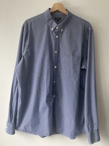 Jaeger Mens Shirt 100% Cotton Size XL Blue Pin Stripe Long Sleeve - Picture 1 of 9