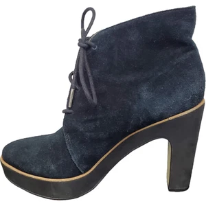 Michael Kors High Heel Fulton Bootie Womens Size 8M Black Saude Leather Lace Up - Picture 1 of 20