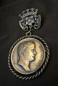 Jean-Bertrand Andrieu signierte Napoleon Cliche Medaille zur Brosche gemacht 1820er Frankreich - Bild 1 von 8
