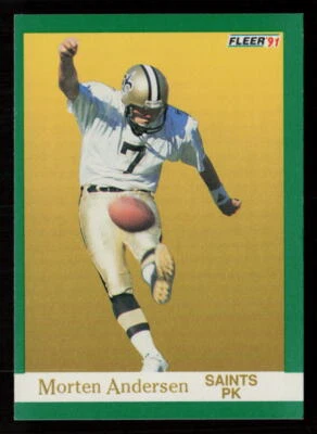 1991 Fleer #291 Morten Andersen New Orleans Saints Football Card - Image 1 of 2