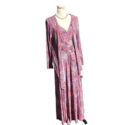 2 Piece Dress Maxi Length Sleeveless Dress w/ Matching Cardi. Size: M - Image 1 of 4