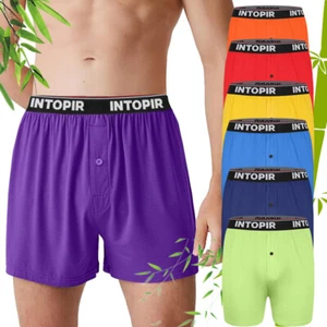 7 Pack Men Comfort Ultra Soft Boxer Brief Loose-Fit Shorts underwear Big & Tall - Picture 1 of 16