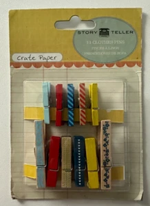 Crate Paper Story Teller Clothes Pins-11 Pieces - Picture 1 of 1