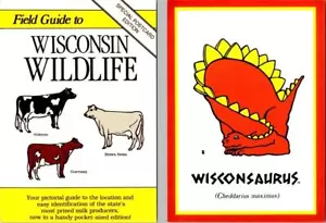 2~4x6 Postkarten WI, Wisconsin HUMOR Tierwelt/Kühe & Staatsdinosaurier/WISCONSAURUS - Bild 1 von 5