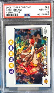 63148165 2008 Topps Chrome 24 Kobe Bryant Refractor PSA 10 Gem Mint HOF GOAT