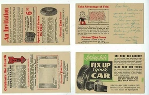 Four Postal Cards, Advertising Automobile TIRES UX27 Kansas, Nebraska, Mass - Picture 1 of 6