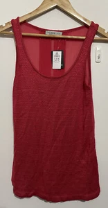 Just Jeans Size XS Women’s Knit Tank Blouse Burgundy Red Sleeveless V-Neck BNWT - Picture 1 of 8