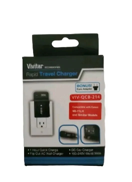 Cargador Vivitar RAPID TRAVEL VIV-QCB-214 para batería Canon NB-11L y similares Foto 1 de 1